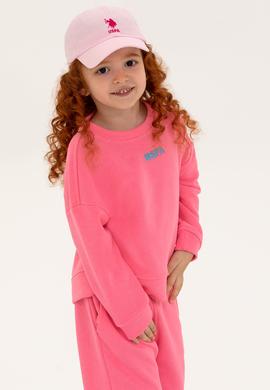 Çocuk Pembe Basic Bisiklet Yaka Sweatshirt - 50260923079