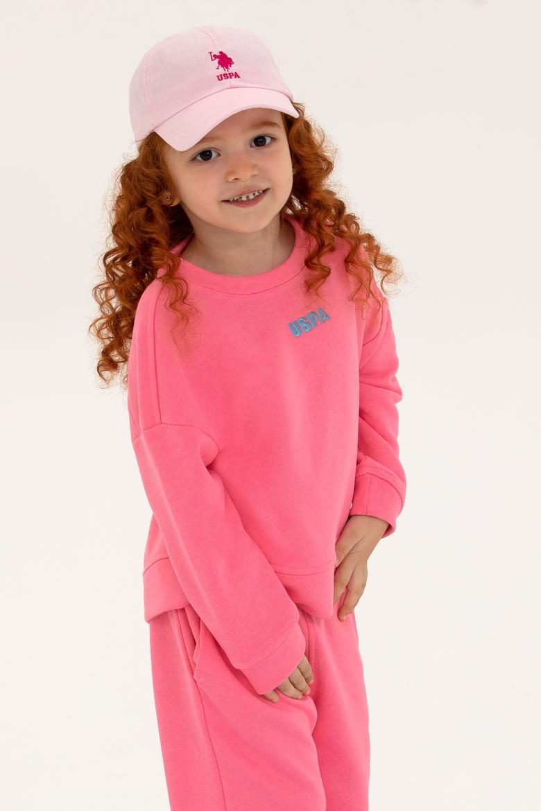 Çocuk Pembe Basic Bisiklet Yaka Sweatshirt - 50260923079