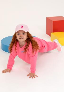 Çocuk Pembe Basic Bisiklet Yaka Sweatshirt - 50260923079