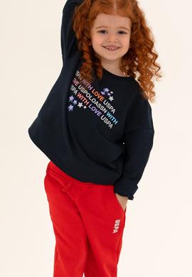 Çocuk Lacivert Bisiklet Yaka Sweatshirt - 50261258011