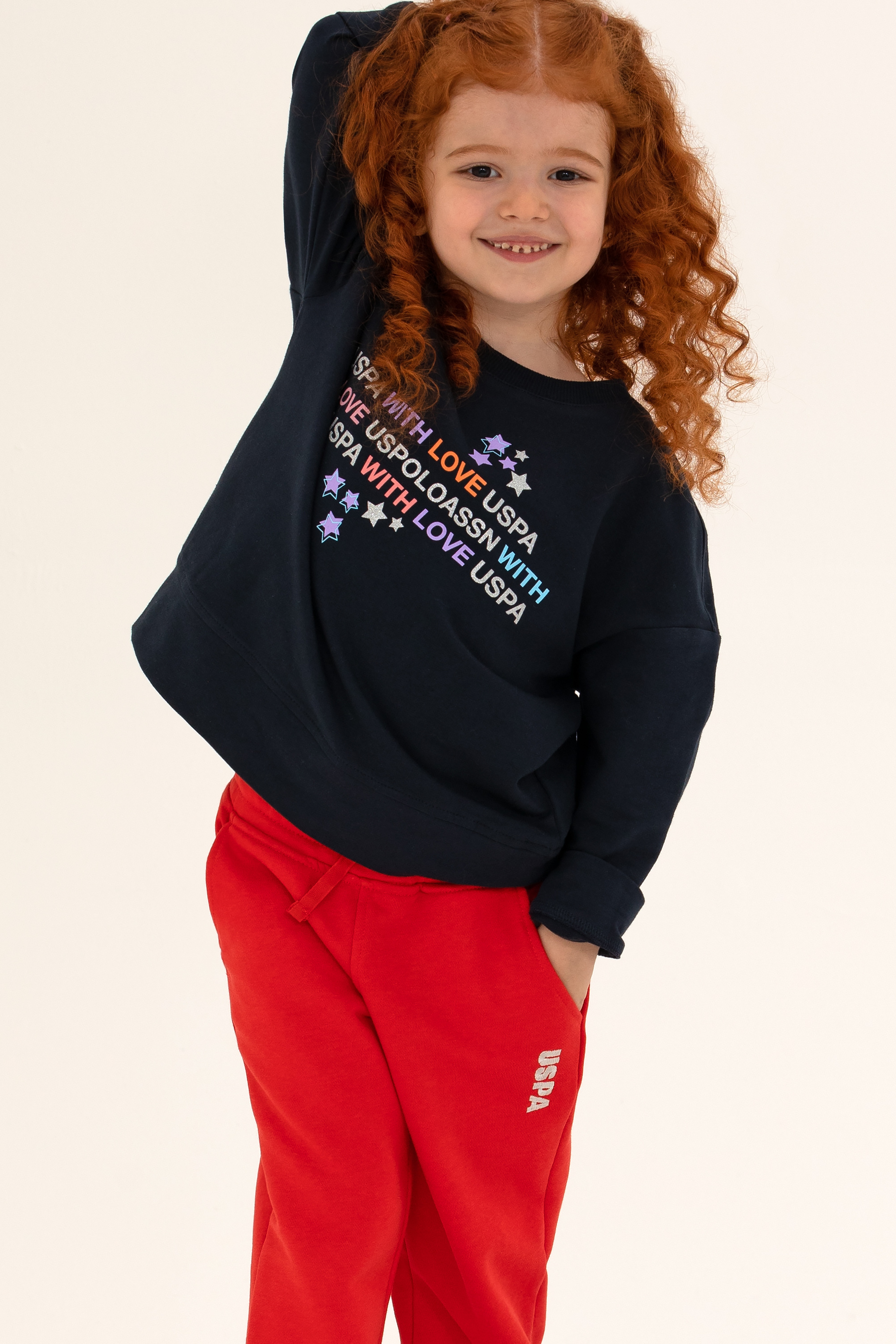 Çocuk Lacivert Bisiklet Yaka Sweatshirt - Image 4