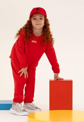 Çocuk Kırmızı Basic Bisiklet Yaka Sweatshirt - 50260923019