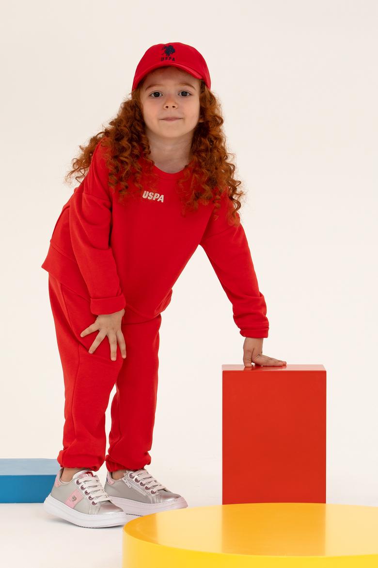 Çocuk Kırmızı Basic Bisiklet Yaka Sweatshirt - 50260923019