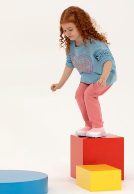 Çocuk Mavi Bisiklet Yaka Sweatshirt - 50260970001