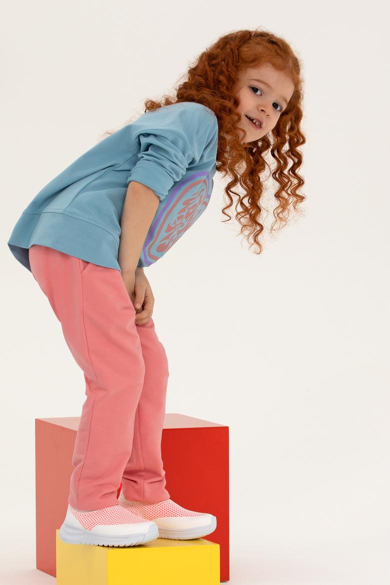 Çocuk Mavi Bisiklet Yaka Sweatshirt - 50260970001