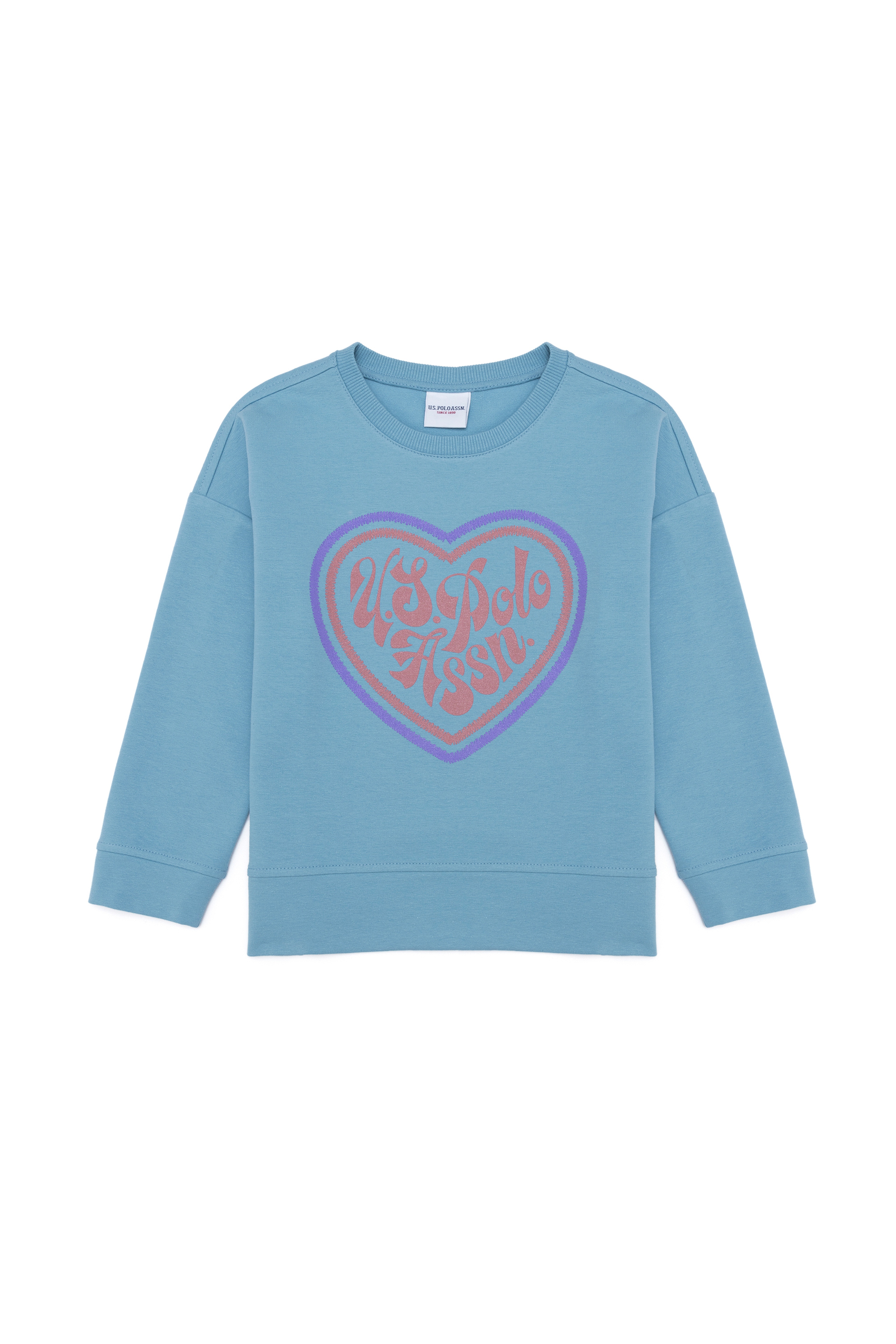 Çocuk Mavi Bisiklet Yaka Sweatshirt