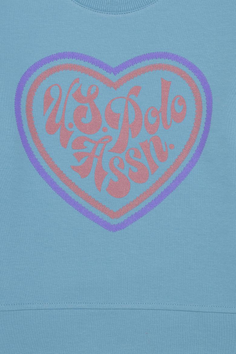 Çocuk Mavi Bisiklet Yaka Sweatshirt - 50260970001