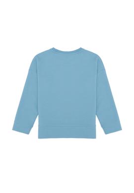 Çocuk Mavi Bisiklet Yaka Sweatshirt - 50260970001