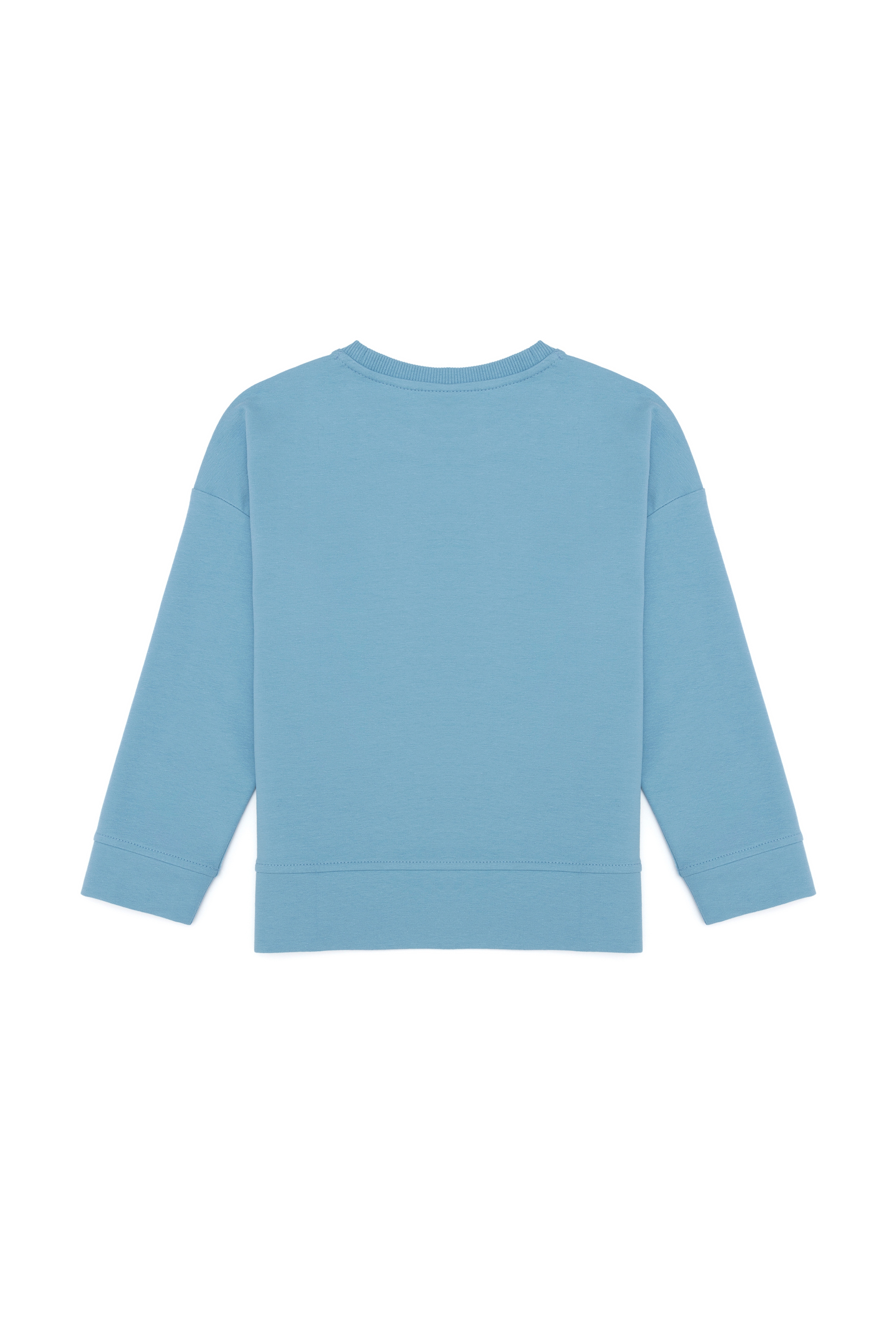 Çocuk Mavi Bisiklet Yaka Sweatshirt