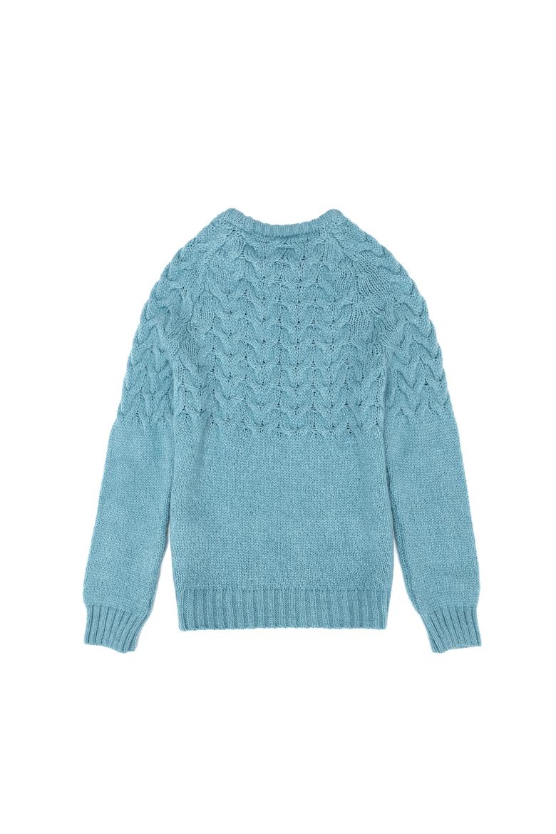 Kız Çocuk Mavi Bisiklet Yaka Kazak - 50258074001