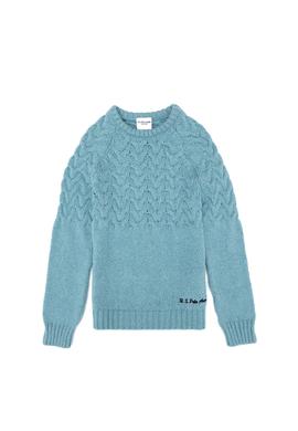 Kız Çocuk Mavi Bisiklet Yaka Kazak - 50258074001