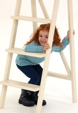 Kız Çocuk Mavi Bisiklet Yaka Kazak - 50258074001