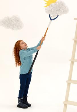 Kız Çocuk Mavi Bisiklet Yaka Kazak - 50258074001