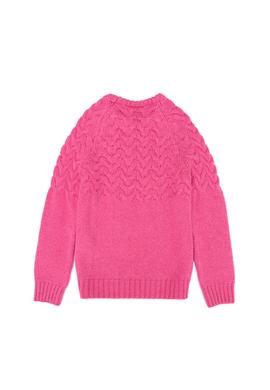 Kız Çocuk Neon Pembe Bisiklet Yaka Kazak - 50258074033