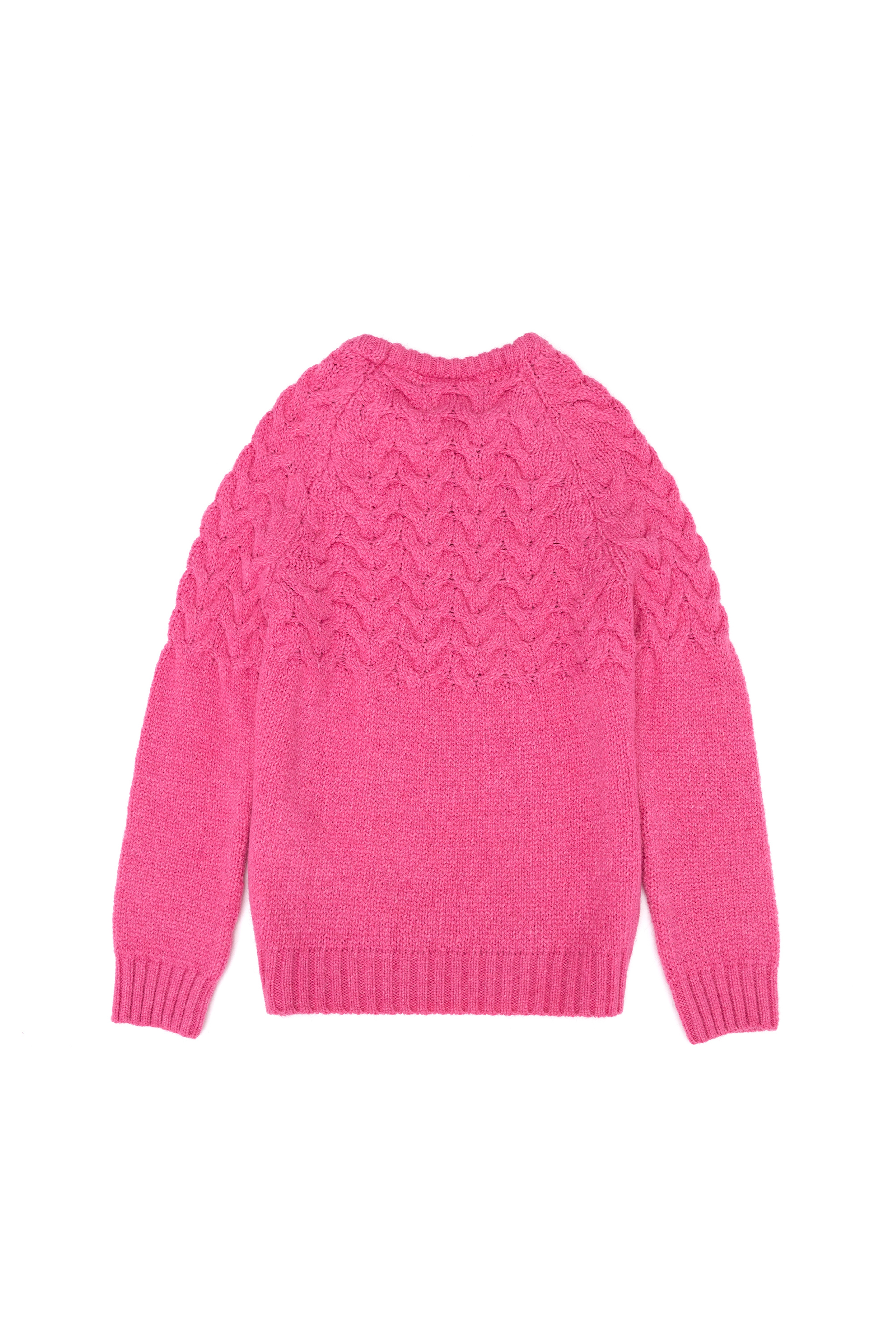 Kız Çocuk Neon Pembe Bisiklet Yaka Kazak - Image 6