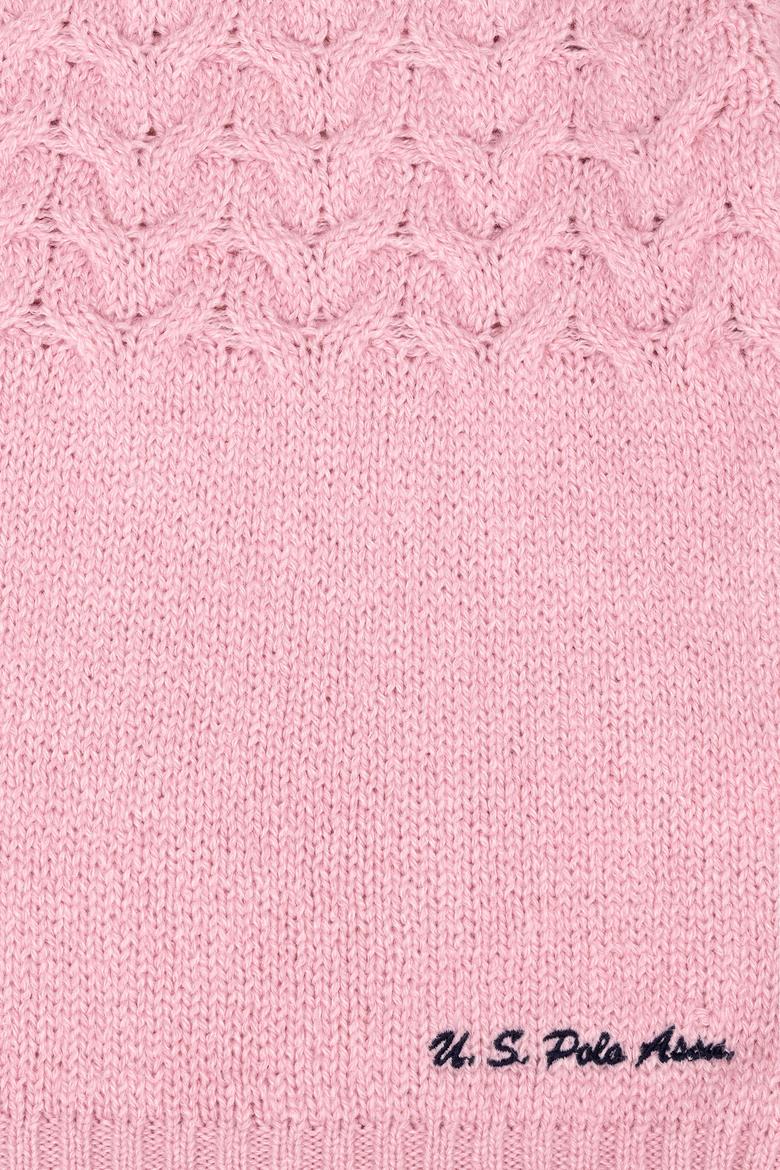 Kız Çocuk Manolya Bisiklet Yaka Kazak - 50258074051