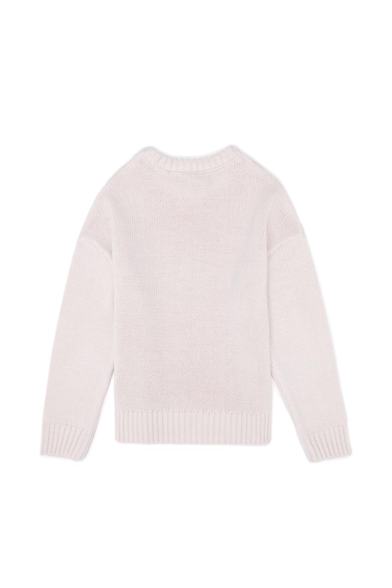 Kız Çocuk Krem Bisiklet Yaka Kazak - 50258470009