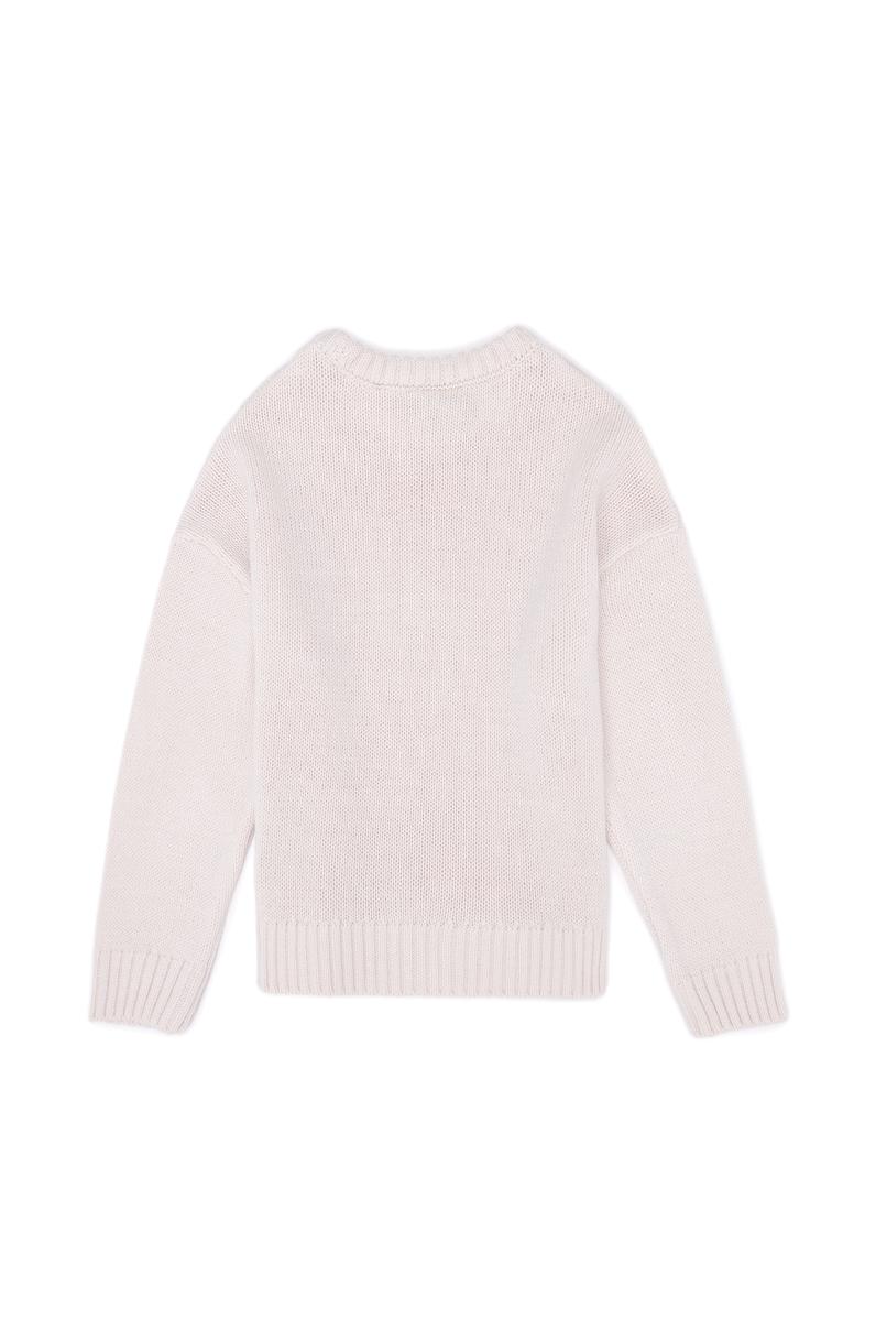 Kız Çocuk Krem Bisiklet Yaka Kazak