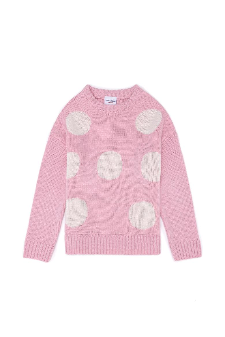 Kız Çocuk Manolya Bisiklet Yaka Kazak - 50258470021