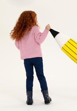 Kız Çocuk Manolya Bisiklet Yaka Kazak - 50258470021