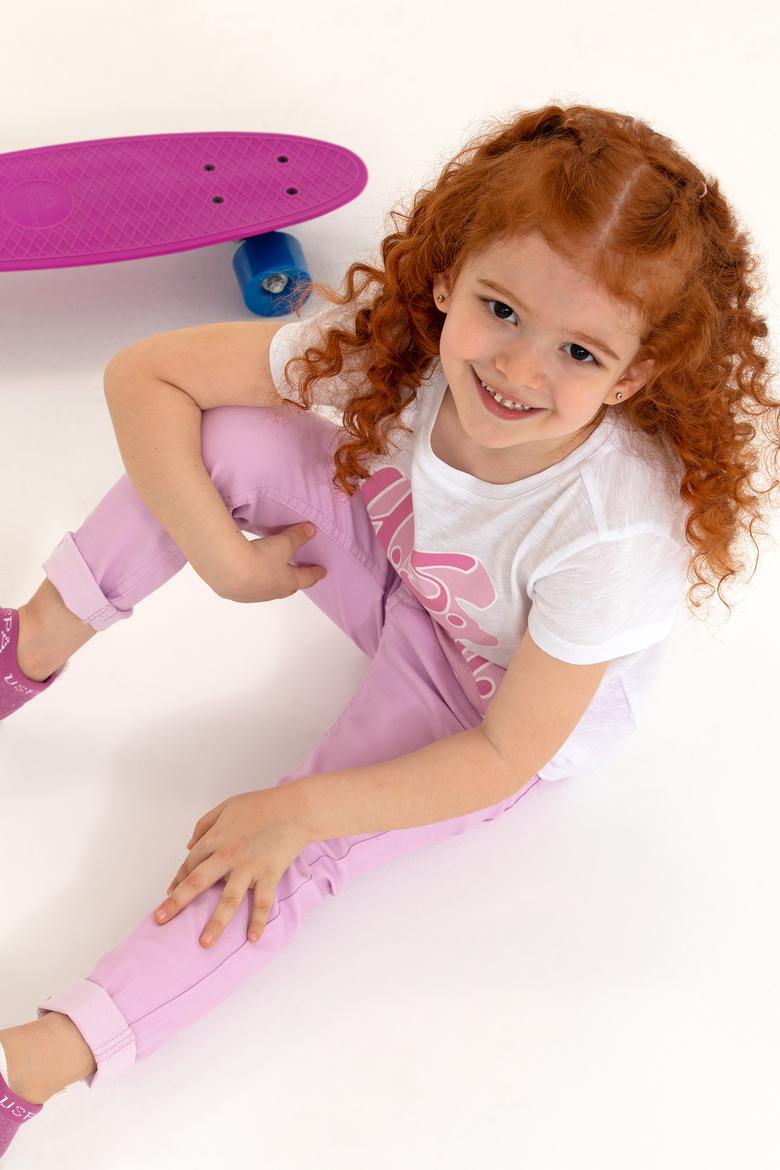 Kız Çocuk Manolya Kanvas Pantolon