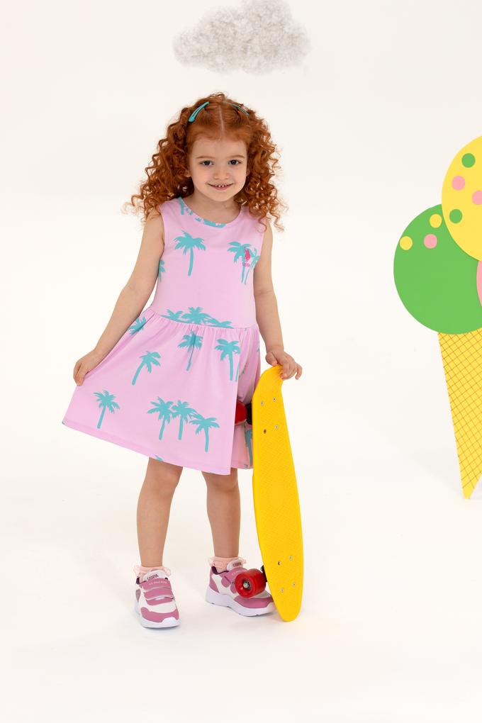 Kız Çocuk Manolya Kolsuz Örme Elbise