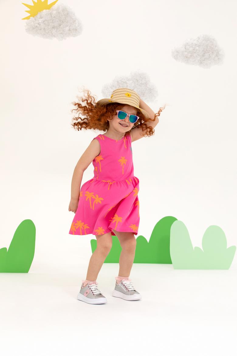 Kız Çocuk Pembe Örme Elbise