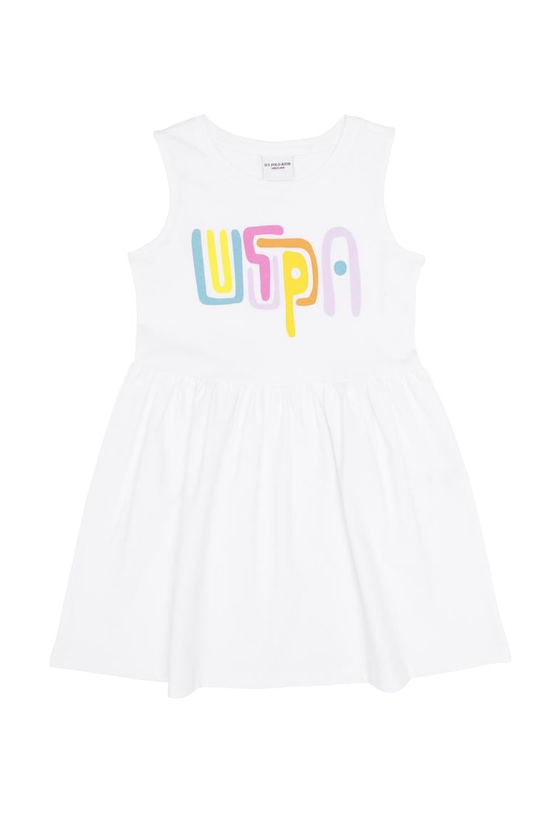 Kız Çocuk Beyaz Kolsuz Örme Elbise - 50266727004