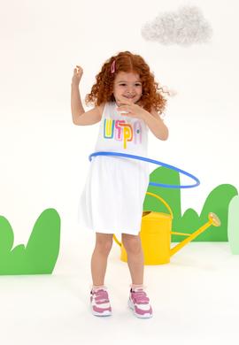 Kız Çocuk Beyaz Kolsuz Örme Elbise - 50266727004