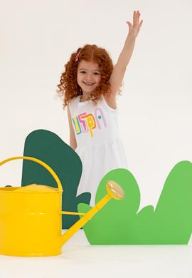 Kız Çocuk Beyaz Kolsuz Örme Elbise - 50266727004