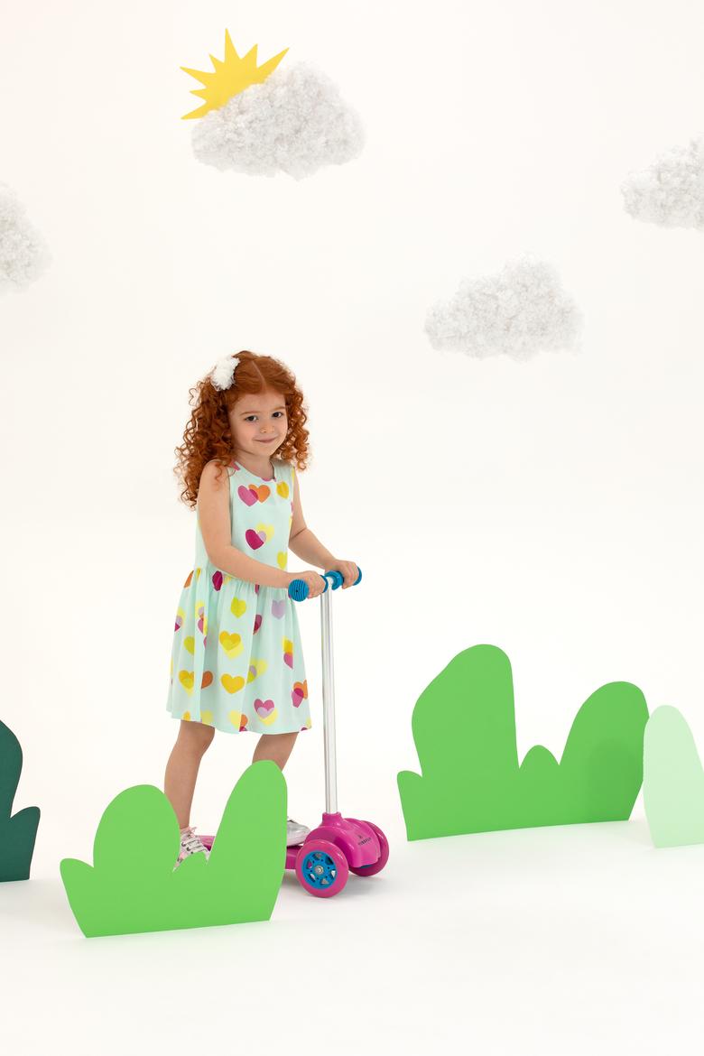 Kız Çocuk Su Yeşili Kolsuz Örme Elbise - 50266731001