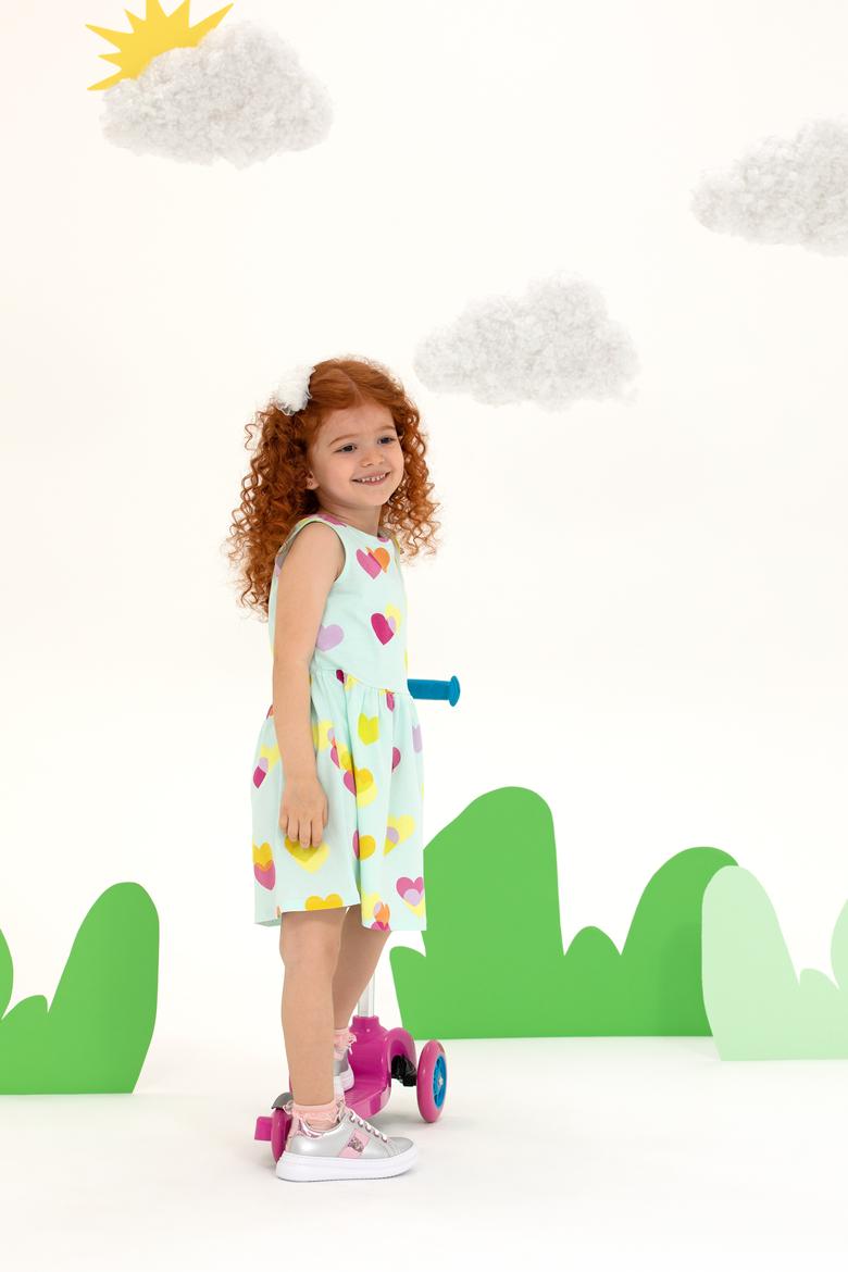 Kız Çocuk Su Yeşili Kolsuz Örme Elbise - 50266731001