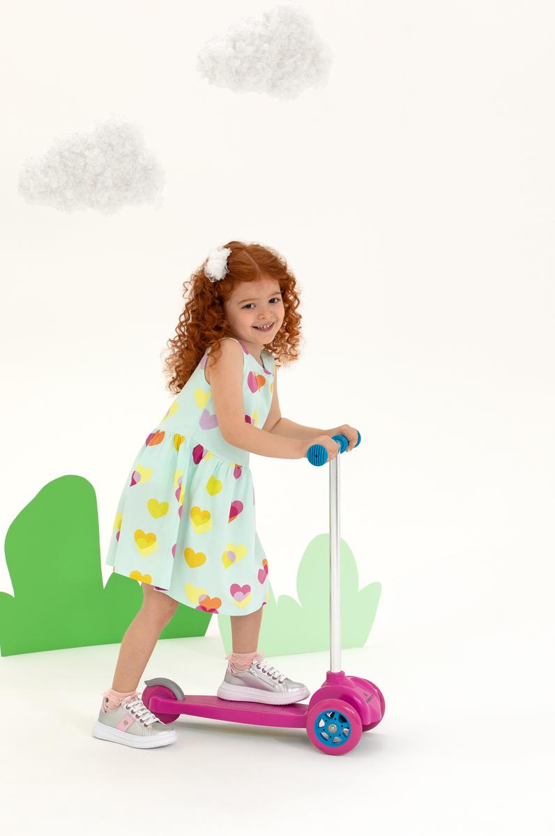 Kız Çocuk Su Yeşili Kolsuz Örme Elbise