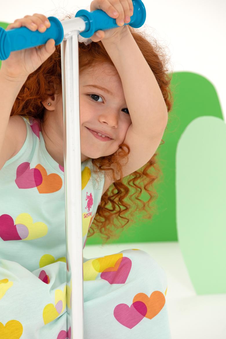 Kız Çocuk Su Yeşili Kolsuz Örme Elbise - 50266731001