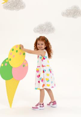 Kız Çocuk Beyaz Kolsuz Örme Elbise - 50266731012