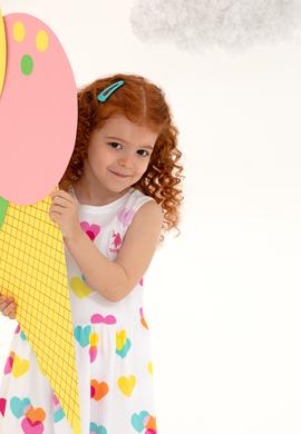 Kız Çocuk Beyaz Kolsuz Örme Elbise - 50266731012