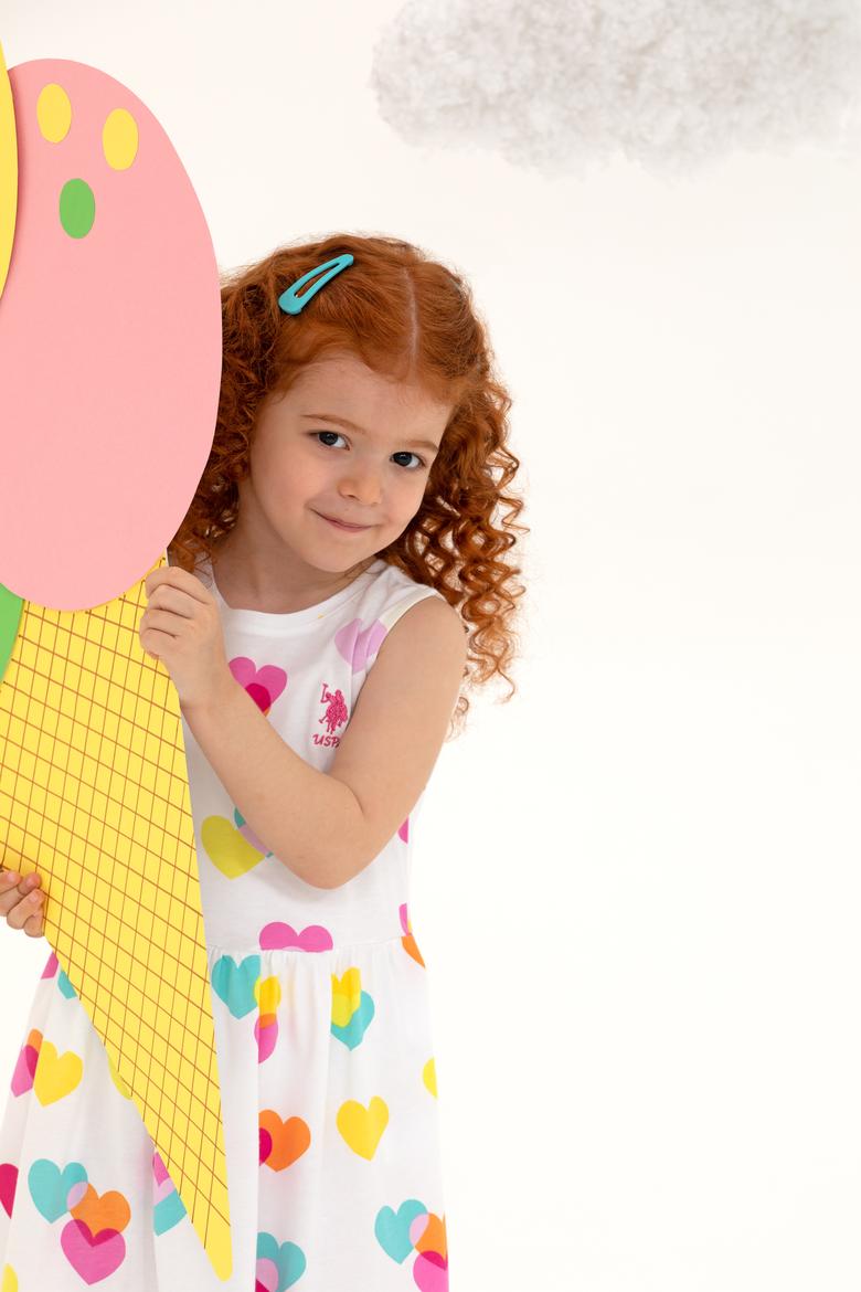 Kız Çocuk Beyaz Kolsuz Örme Elbise - 50266731012