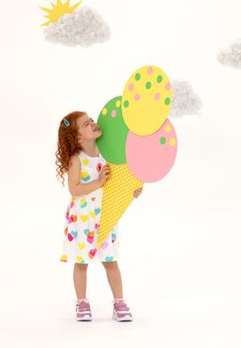 Kız Çocuk Beyaz Kolsuz Örme Elbise - 50266731012