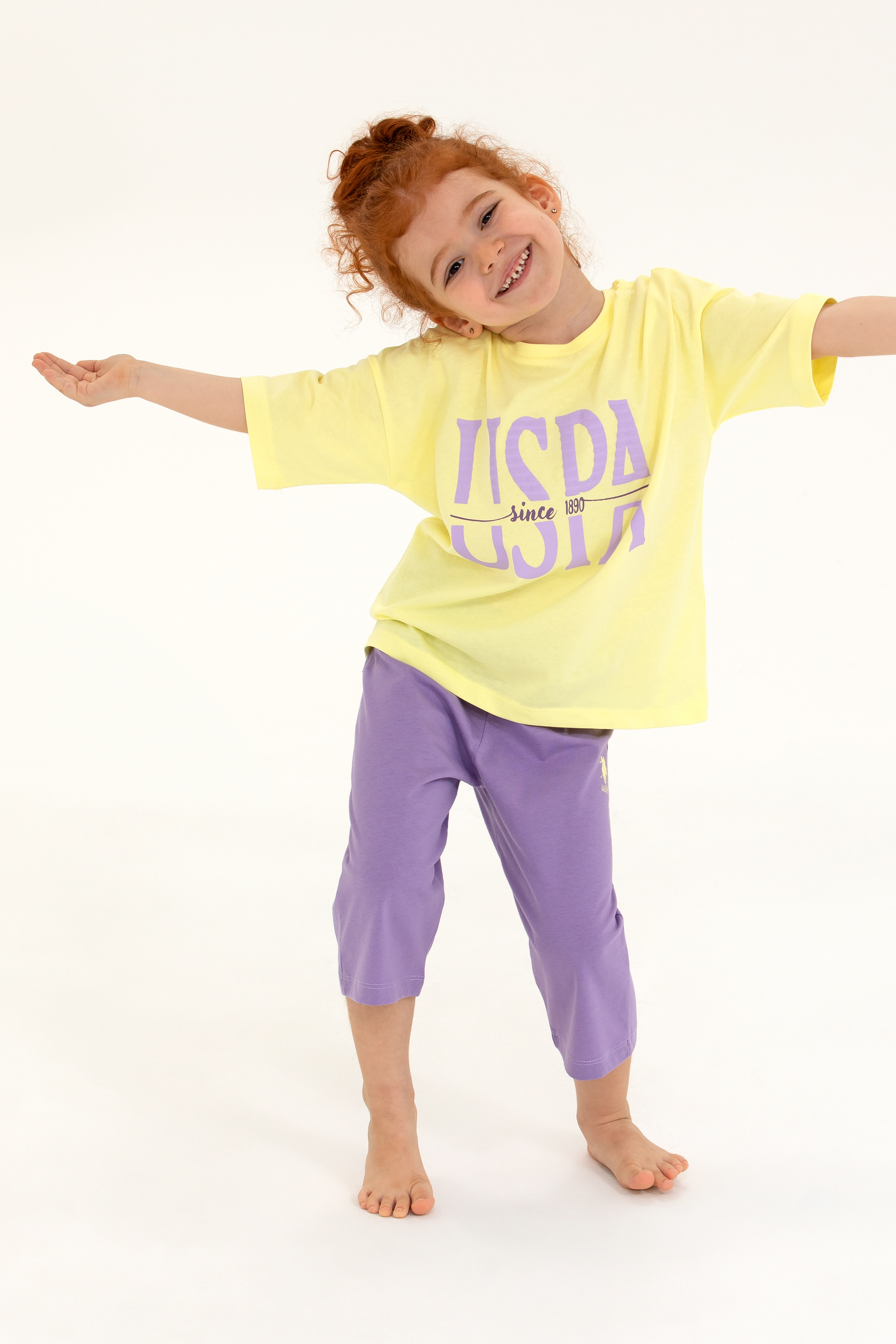 Kız Çocuk Açık Sarı Pijama Takımı - Image 2