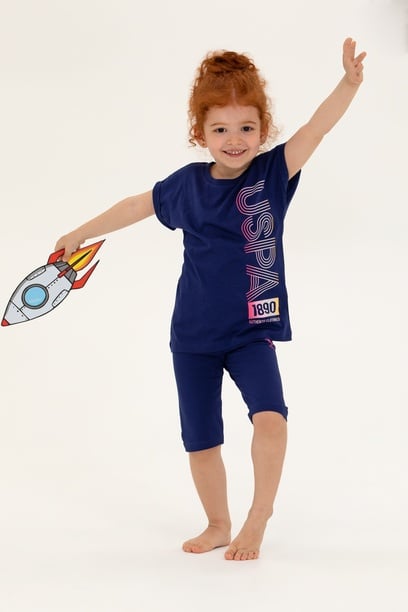 Kız Çocuk Lacivert Pijama Takımı