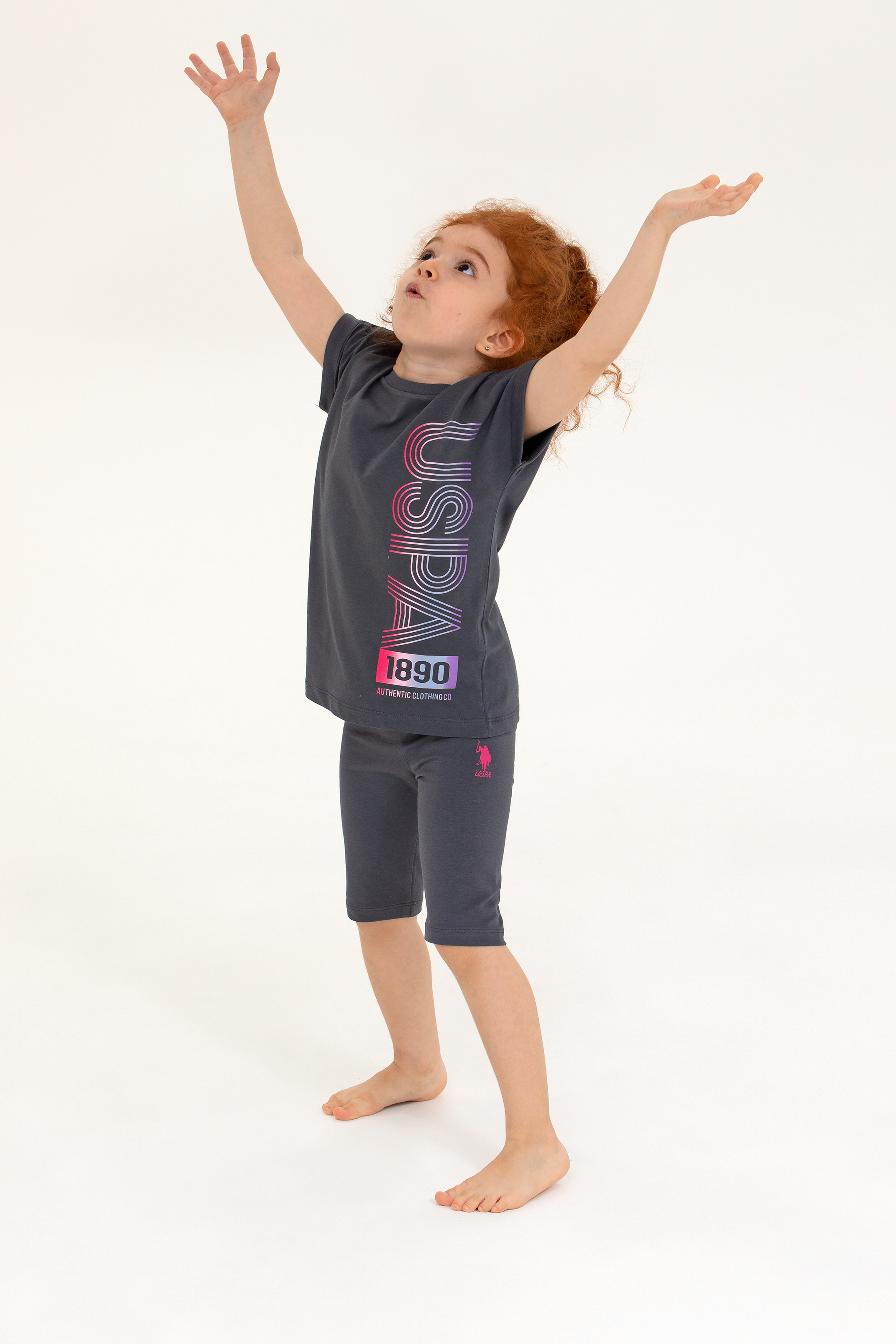 Kız Çocuk Antrasit Pijama Takımı