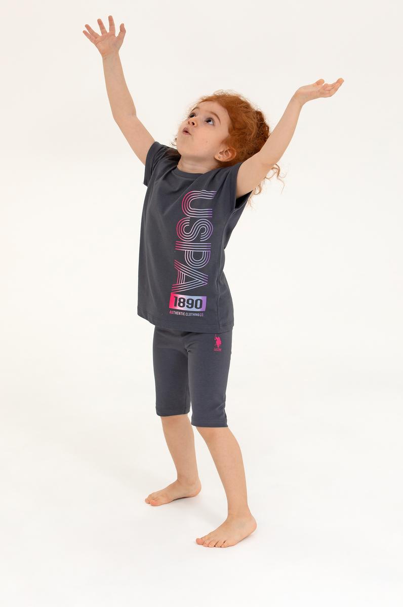 Kız Çocuk Antrasit Pijama Takımı