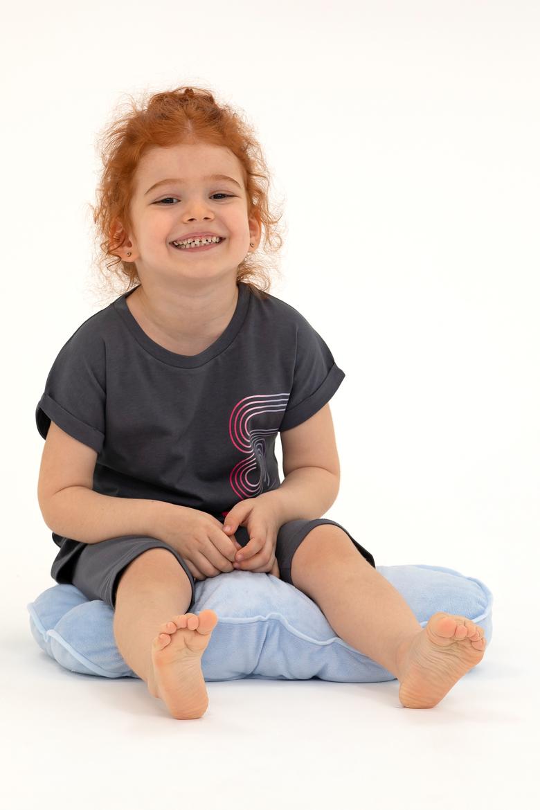 Kız Çocuk Antrasit Pijama Takımı