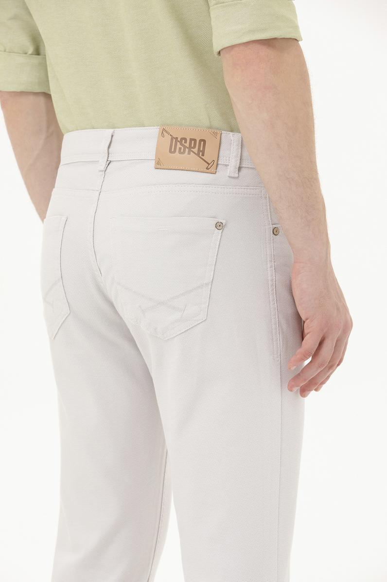 Erkek Slim Fit Açık Gri Kanvas / Chino Pantolon