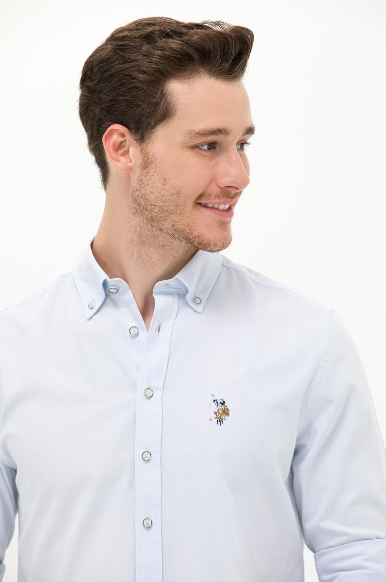 Erkek Açık Mavi Uzun Kollu Gömlek