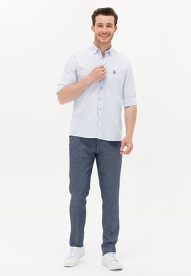 Erkek Açık Mavi Uzun Kollu Gömlek - 50263714038