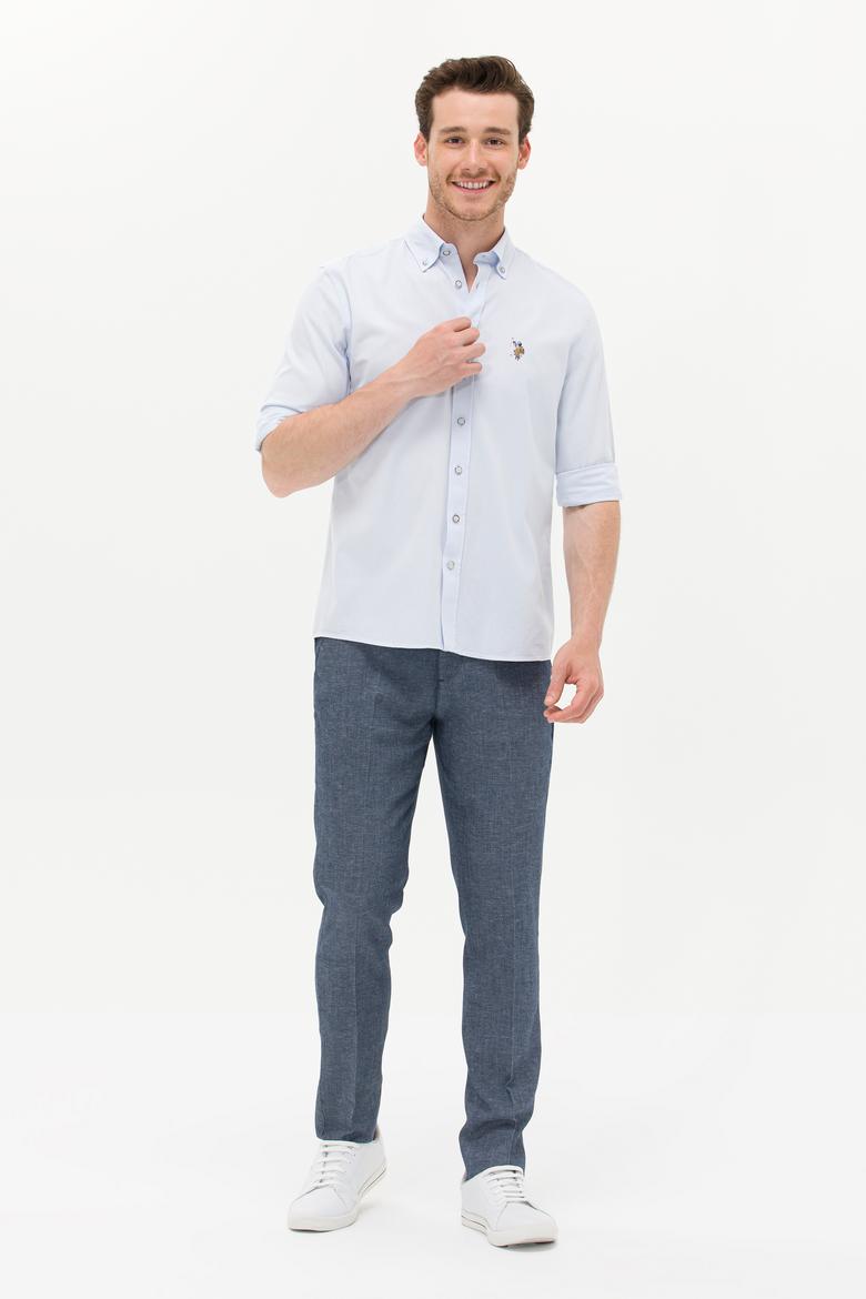 Erkek Açık Mavi Uzun Kollu Gömlek - 50263714038