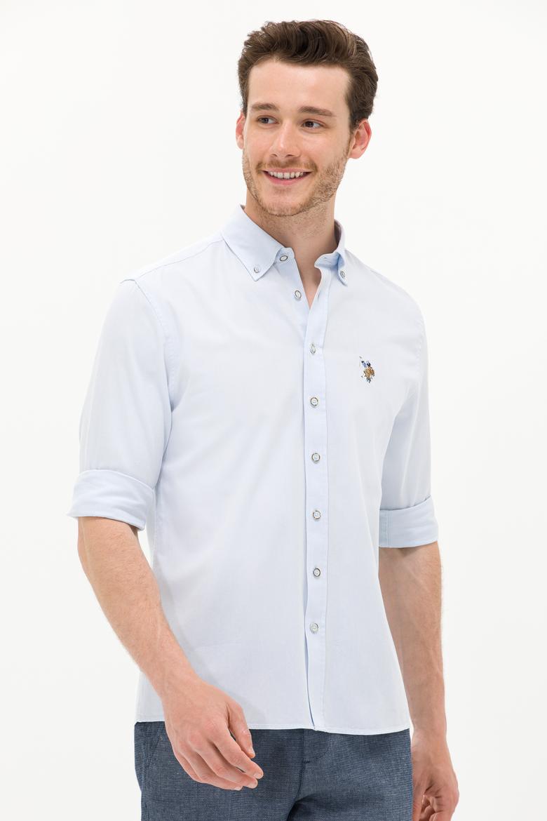 Erkek Açık Mavi Uzun Kollu Gömlek