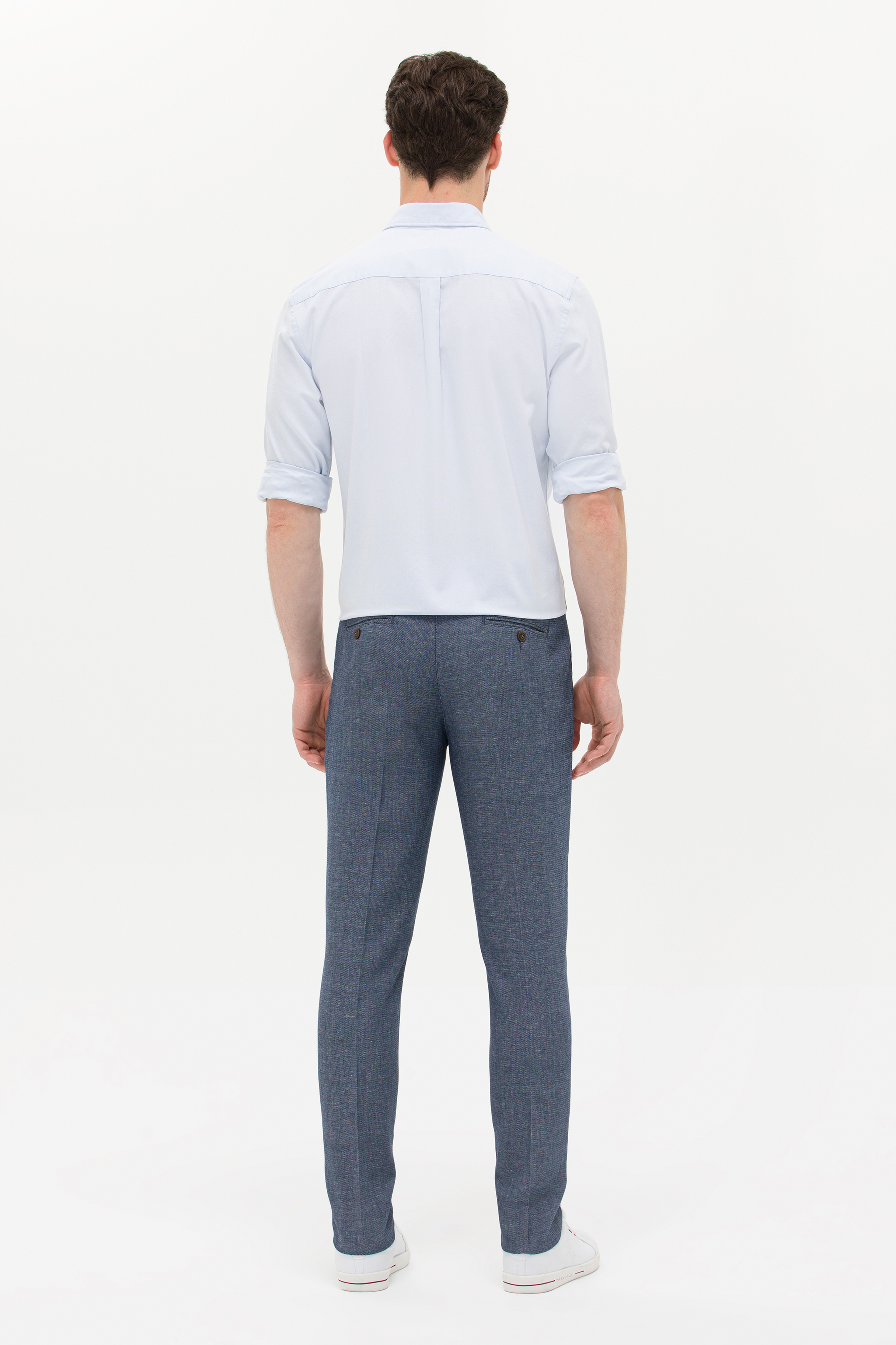 Erkek Slim Fit Lacivert Kanvas Pantolon