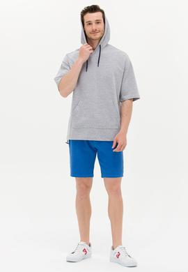 Erkek Gri Melanj Kapüşonlu Sweatshirt - 50264179011